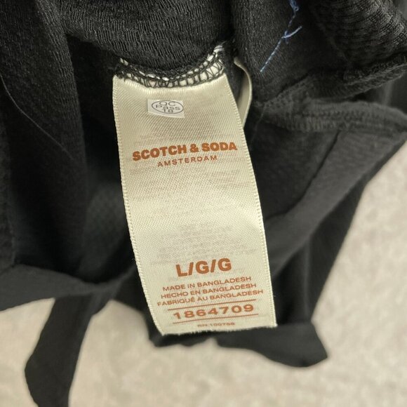 NEW Scotch & Soda Men's L Black Short Sleeve Button-Up Shirt Textured - Picture 8 of 13